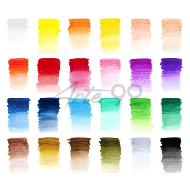 Set di 24 matite colorate acquerellate - Scatola di metallo - Marino
